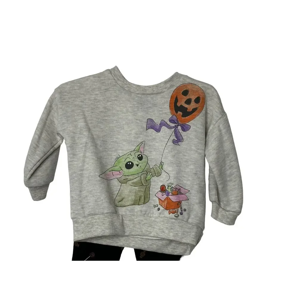 Disney Star Wars Baby Yoda Halloween Outfit Sweatshirt & Leggings 12m NEW